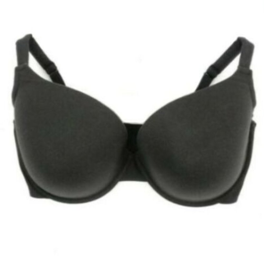 Cacique Lane Bryant Womens Plunge Bra Plus Size 46DDD Cotton Blend Black